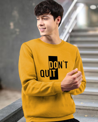 LGGARMENTS Printed, Typography Men Round Neck Yellow T-Shirt