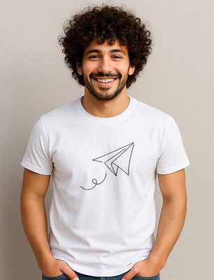 Moldify Solid Men Round Neck White T-Shirt