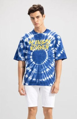 Yellow Tree Printed, Typography Men Round Neck Multicolor T-Shirt