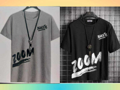 Printed Men Black, Grey T-Shirt