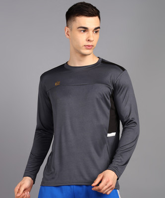 Moda Rapido Solid Men Round Neck Grey T-Shirt