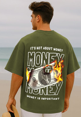 Manico Graphic Print Men Round Neck Green T-Shirt