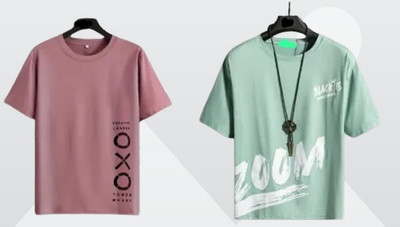 Printed Men Black, Green, Pink T-Shirt