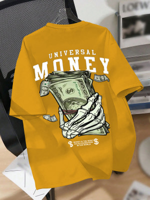 Manly Tees Printed Men Round Neck Yellow T-Shirt