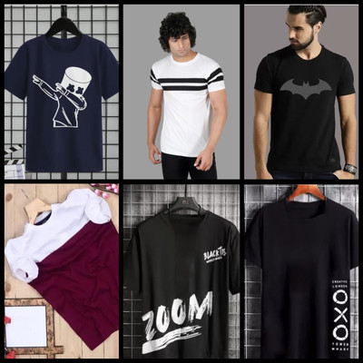 Oishee Printed Men Round Neck Multicolor T-Shirt