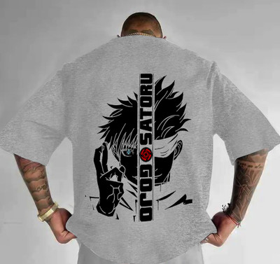 Drybe Fashion Printed Men Round Neck Grey T-Shirt