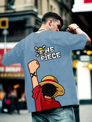 Heartees Graphic Print Men Round Neck Blue T-Shirt