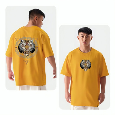 CLOFLIX Printed Men Round Neck Yellow T-Shirt