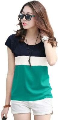 True Basket Casual Color Block Women Multicolor Top