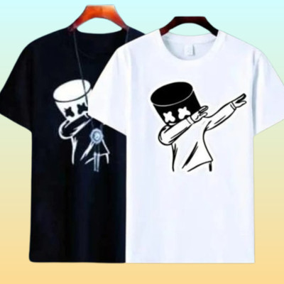 squareretails Printed Men Black, White T-Shirt