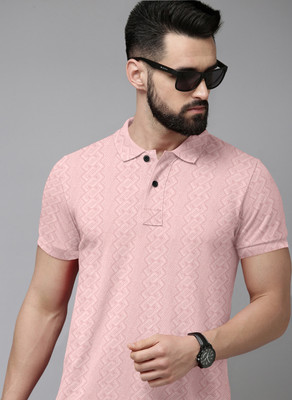 Billion Printed Men Polo Neck Light Blue T-Shirt