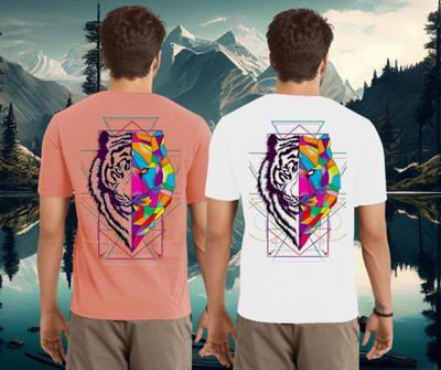 Lecowar Graphic Print Men Round Neck Pink, White T-Shirt