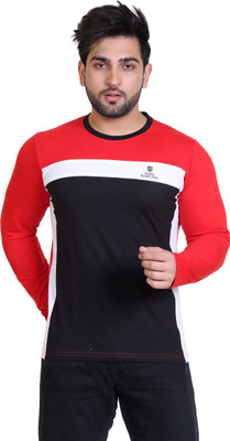 James Hamilton Colorblock Men Round Neck Red T-Shirt