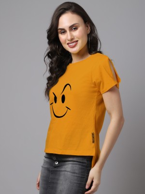 FRISKERS Casual Printed Women Gold Top