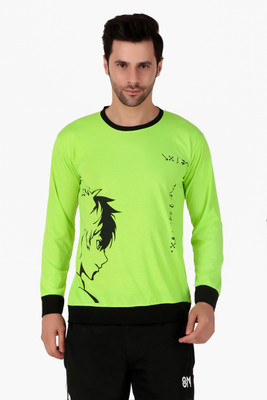 SM SHAYAM CREATION Printed, Typography Men Round Neck Light Green T-Shirt
