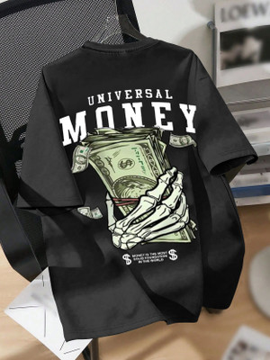 LGR FASHION Printed Men Round Neck Black T-Shirt