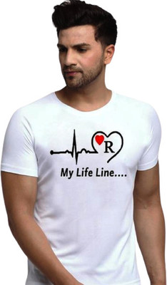 SHATMUS Printed Men Round Neck White T-Shirt