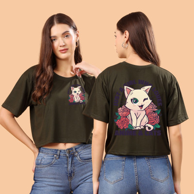 CORSICA Graphic Print Women Round Neck Light Green T-Shirt