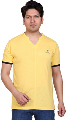 James Hamilton Solid Men Round Neck Light Green T-Shirt