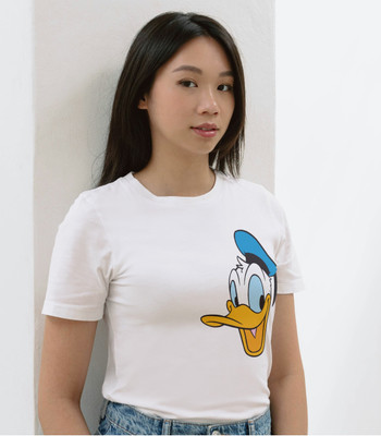 otakusoutlet Printed Women Round Neck White T-Shirt