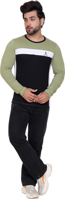 jameshameliton Solid Men Round Neck Green T-Shirt