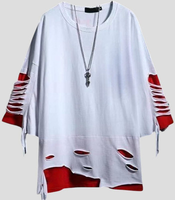 Ajworld Solid Men Round Neck White T-Shirt