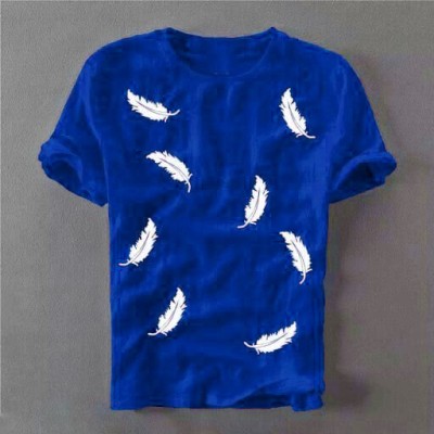 PadiaFashions Printed Men Round Neck Blue T-Shirt