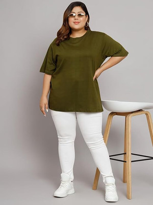 Gujjuunicorns Printed Women Round Neck Reversible Light Green T-Shirt