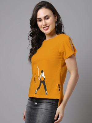 FRISKERS Casual Printed Women Yellow Top