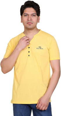 Classic Martino Solid Men Henley Neck Light Green T-Shirt