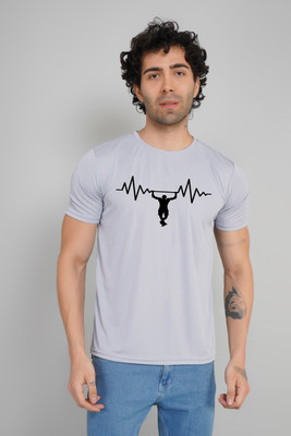FABVIO PLUS Printed Men Round Neck Pink T-Shirt
