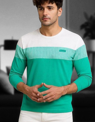Autna Printed Men Round Neck Light Green T-Shirt