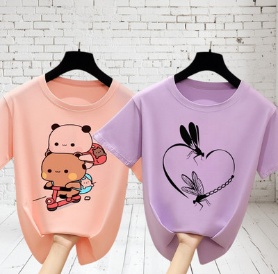 ADIXUS Graphic Print Women Round Neck Pink, Purple T-Shirt