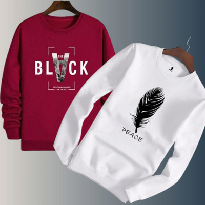 JSIYA Solid Men Maroon, White T-Shirt