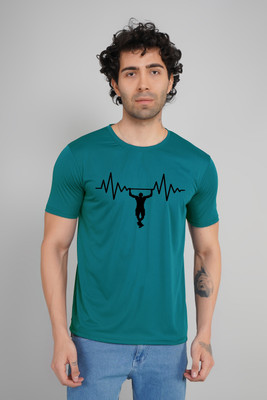 FABVIO PLUS Printed Men Round Neck Pink T-Shirt