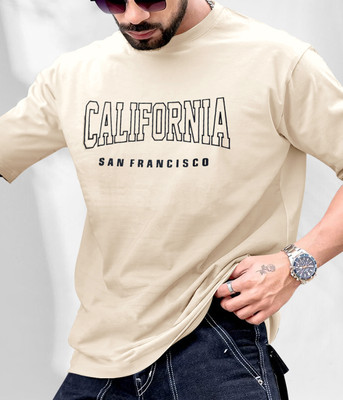 Nxtwin Printed Men Round Neck Grey T-Shirt