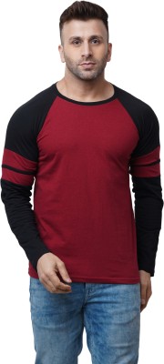 Pitcher Solid Men Round Neck Maroon T-Shirt