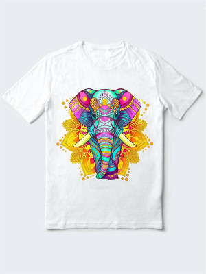 HamsaMART.com Printed Men Round Neck White T-Shirt