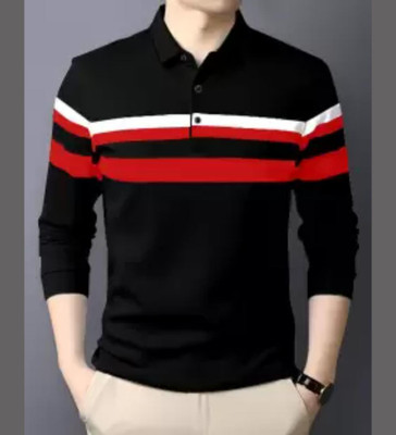 Autna Solid Men Polo Neck Black T-Shirt