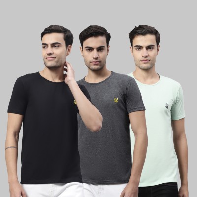 VIMAL JONNEY Solid Men Round Neck Multicolor T-Shirt