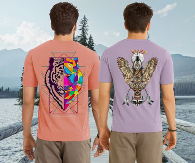 Parona Printed Men Round Neck Pink, Purple T-Shirt