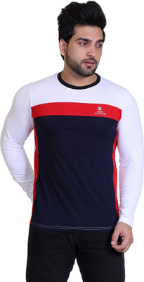 James Hamilton Colorblock Men Round Neck White T-Shirt