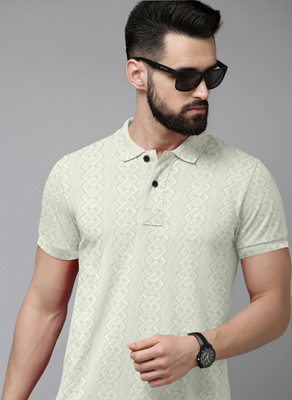 Billion Printed Men Polo Neck Light Blue T-Shirt