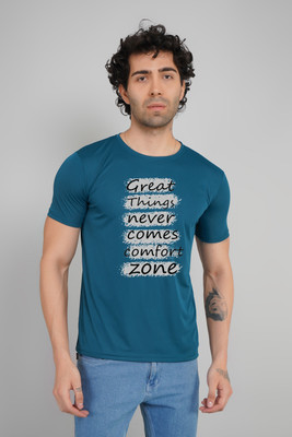 FABVIO PLUS Typography Men Round Neck Pink T-Shirt