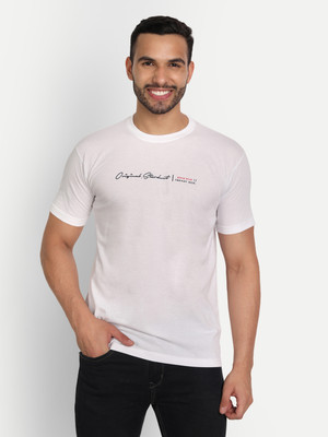 Zeffit Printed Men Round Neck White T-Shirt