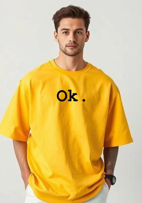 UrGear Printed Men Round Neck Yellow T-Shirt