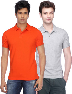 KETEX Solid Men Polo Neck Multicolor T-Shirt