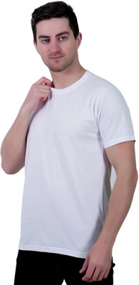 Mindseye Creations Solid Men Round Neck White T-Shirt