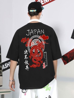 Spirit Printed, Typography Men Round Neck Black T-Shirt