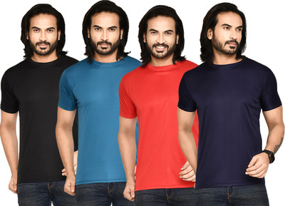 RAPL BHARAT Solid Men Round Neck Multicolor T-Shirt